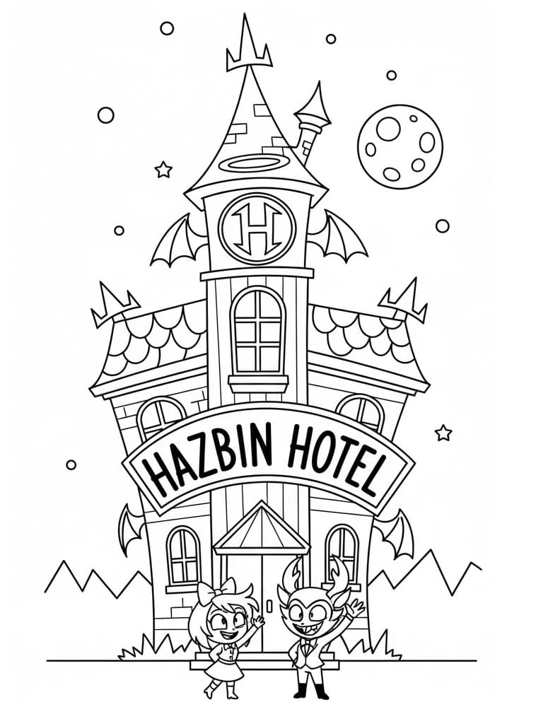 Målarbild Hazbin Hotel för 3-åriga Barn