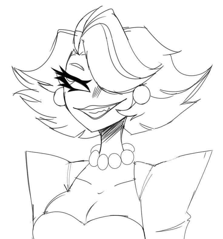 Målarbild Katie Killjoy från Hazbin Hotel