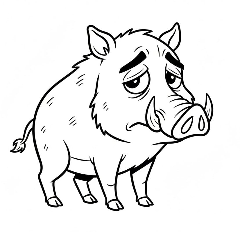 Målarbild Ledsen vildsvin