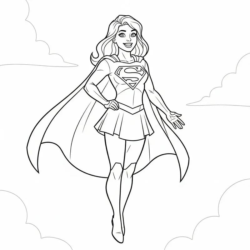 Målarbild Leende Supergirl