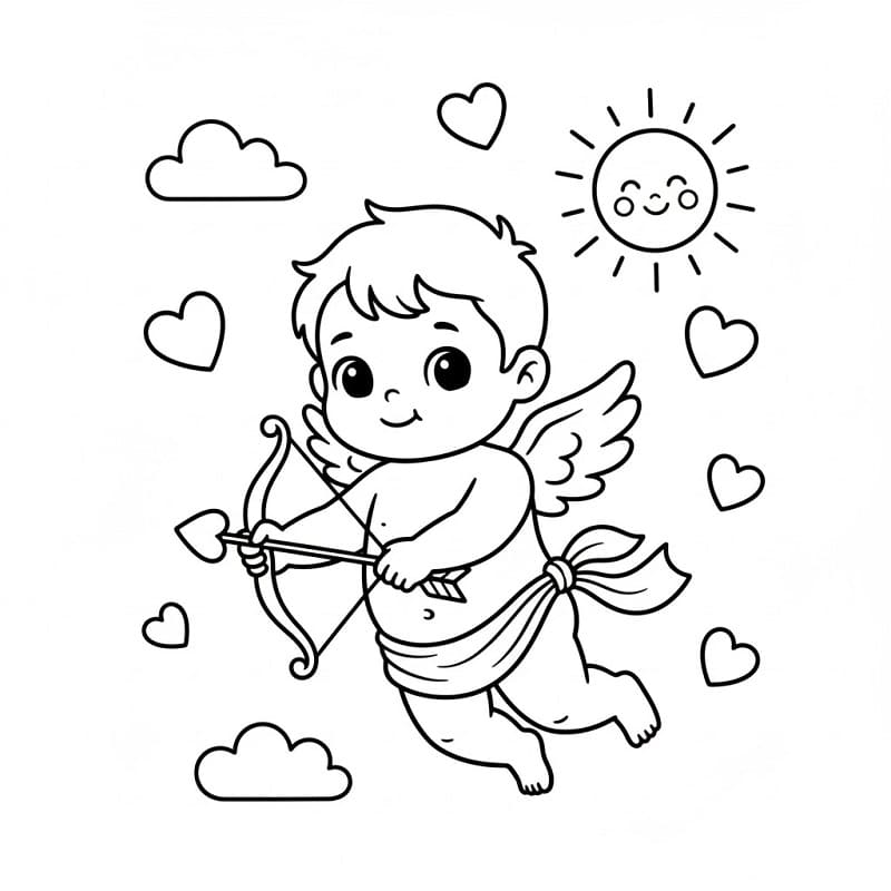 Målarbild Söt Cupid