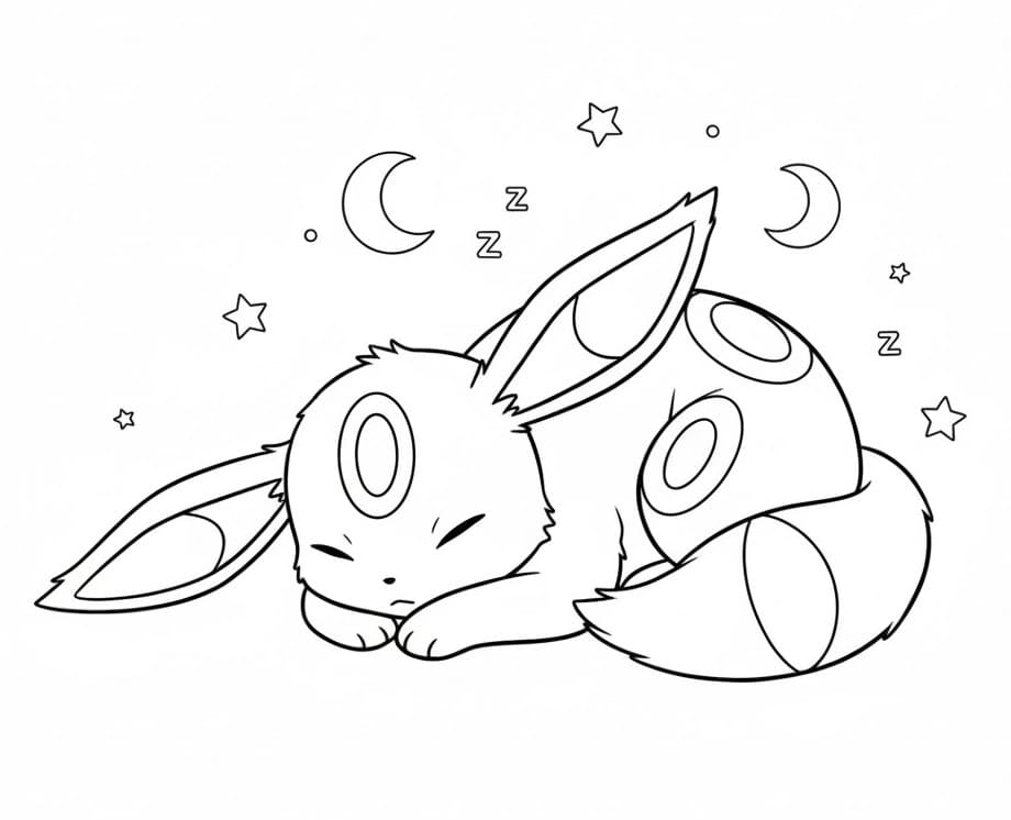 Målarbild Sovande Umbreon