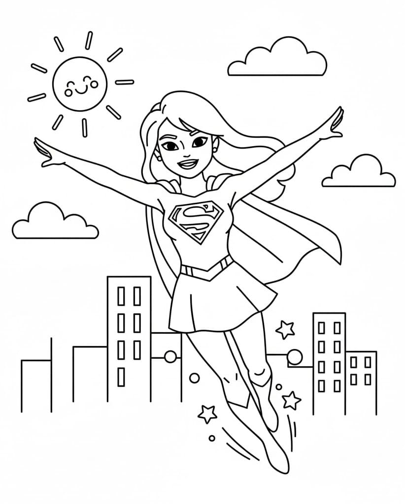 Målarbild Supergirl Gratis