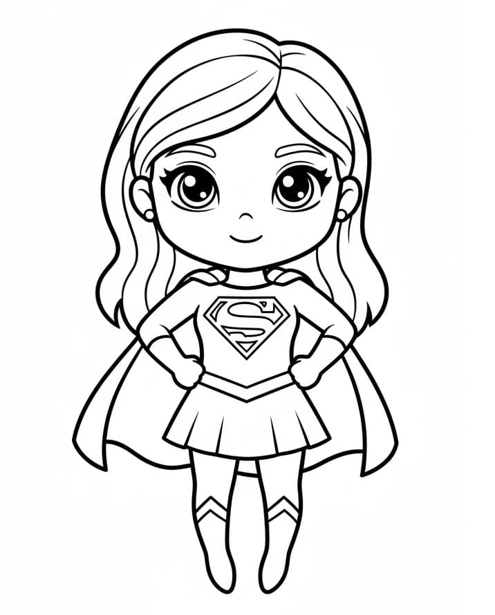 Målarbild Supergirl Utskrivbar