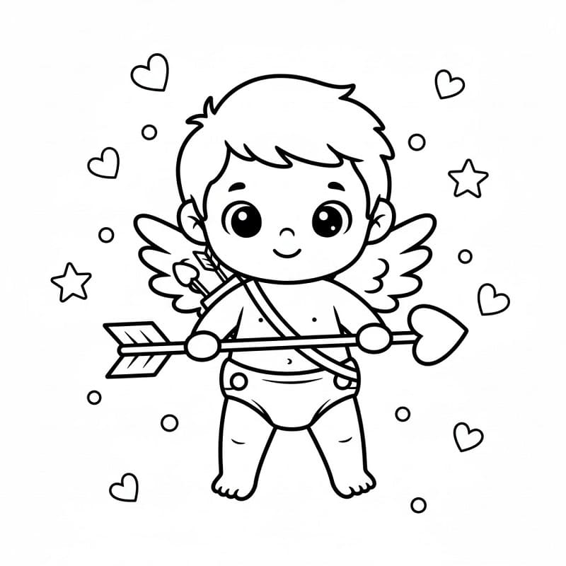 Målarbild Tecknad Cupid