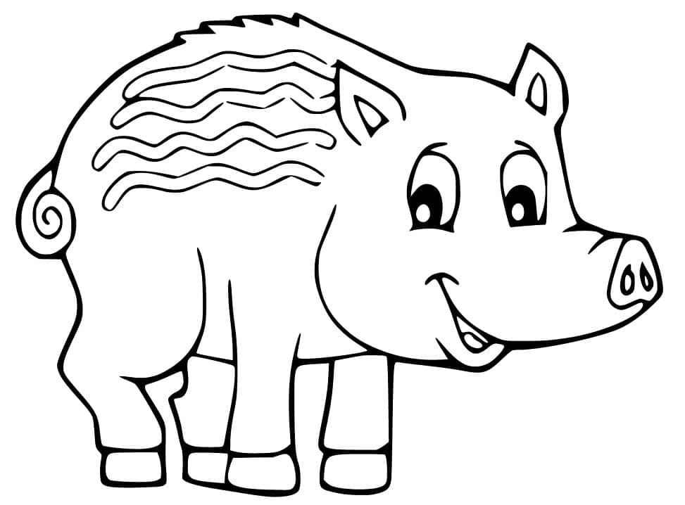 Målarbild Tecknad vildsvin