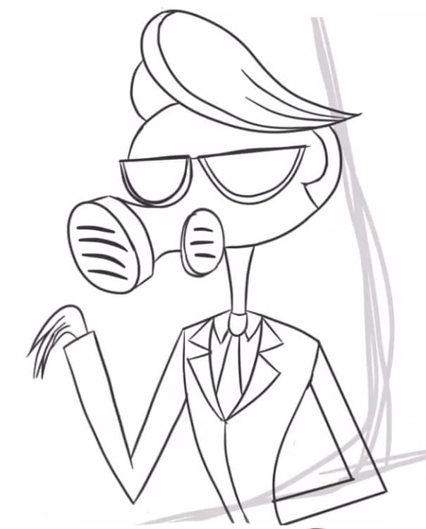 Målarbild Tom Trench från Hazbin Hotel