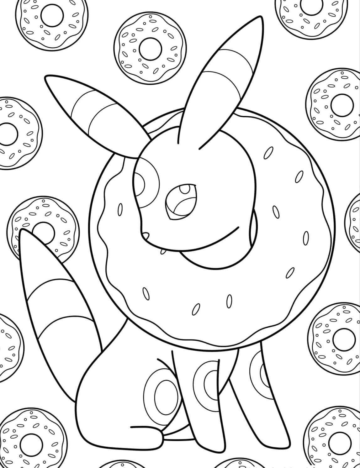 Målarbild Utskrivbar Umbreon för Barn