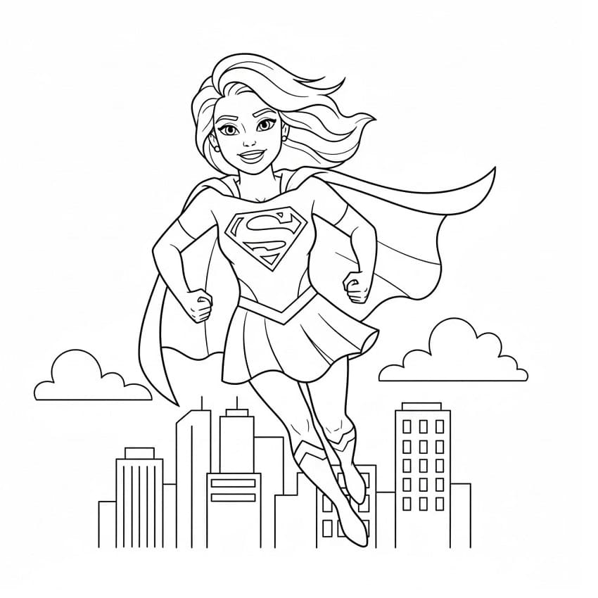 Målarbild Vacker Supergirl