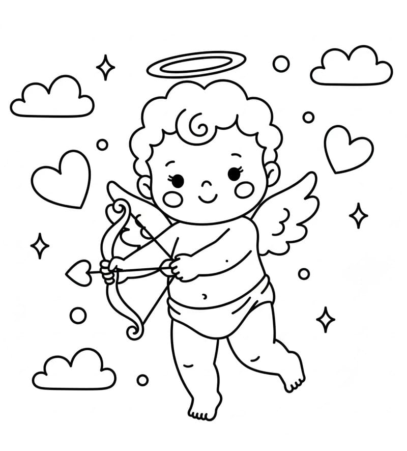 Målarbild Väldigt Söt Cupid