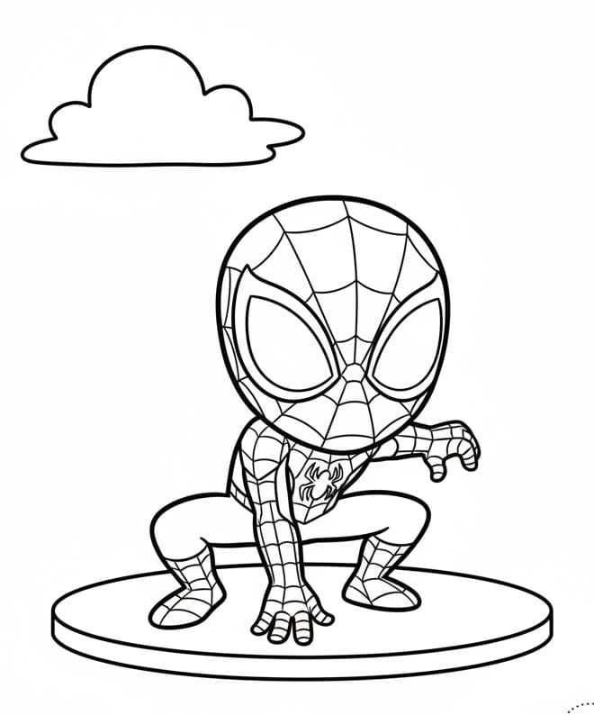 Målarbild Väldigt Söt Spidey