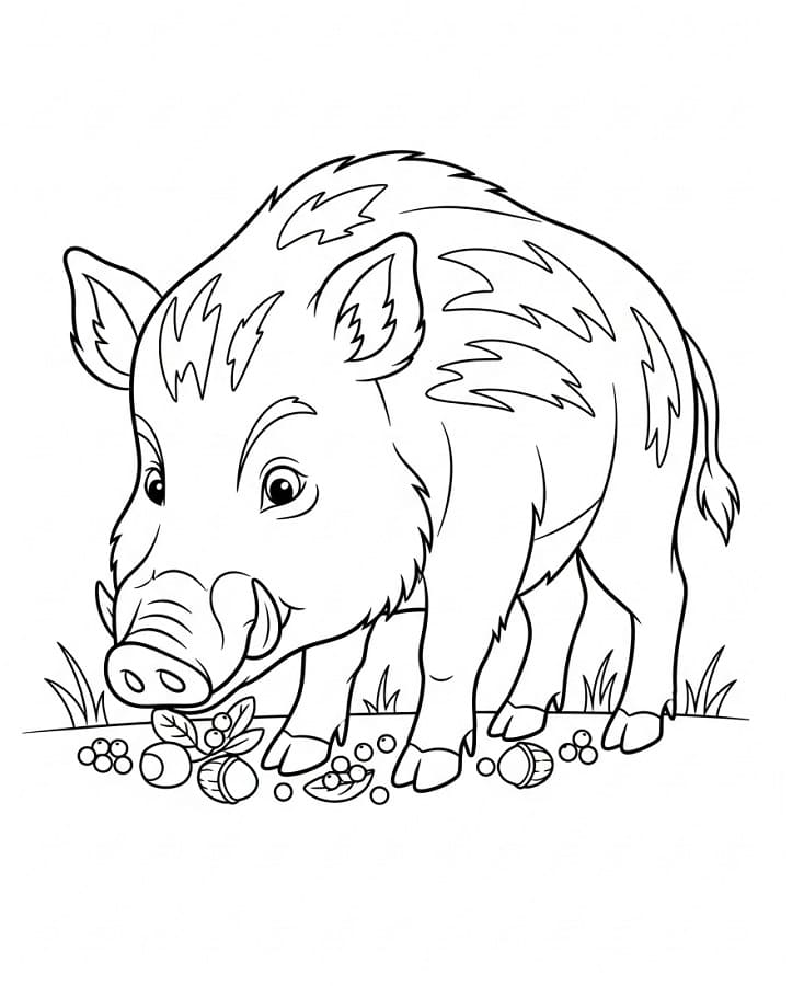 Målarbild Vanligt vildsvin