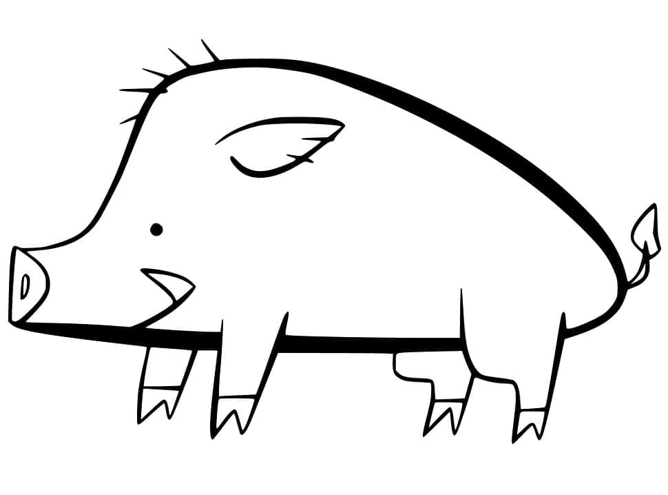 Målarbild Vildsvin Gratis Utskrivbar