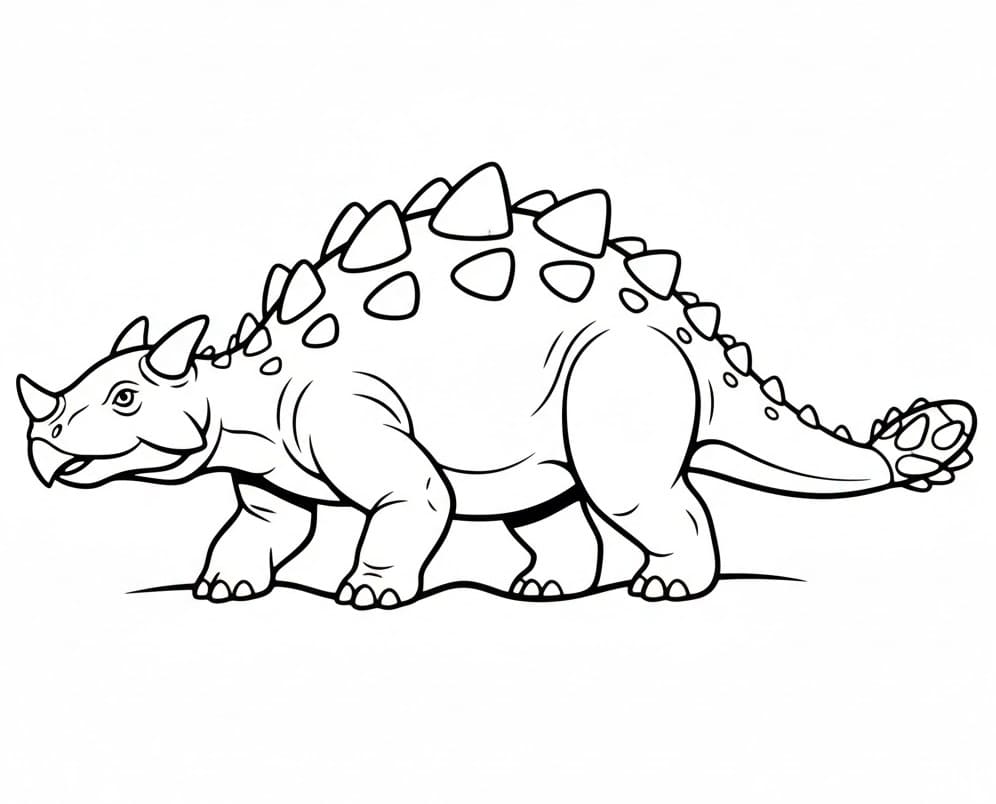 Målarbild Ankylosaurus Gratis