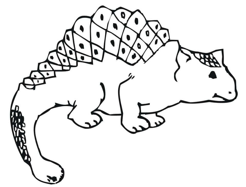 Målarbild Ankylosaurus Utskrivbar för Barn
