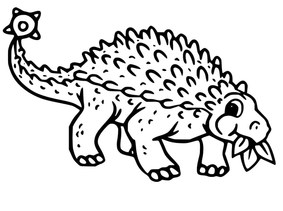 Målarbild Bedårande Ankylosaurus