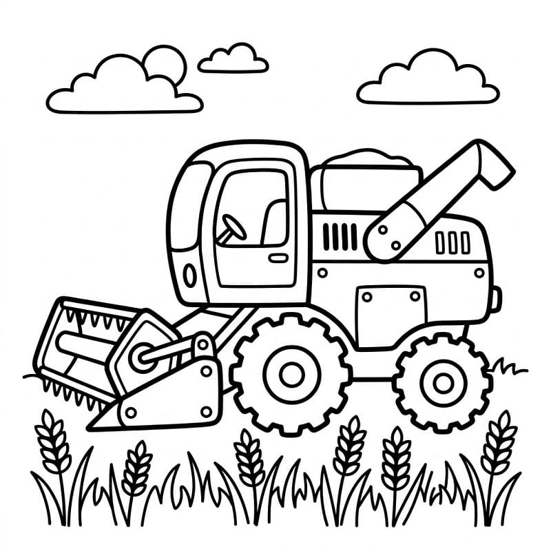 Målarbild Cool skördetröska