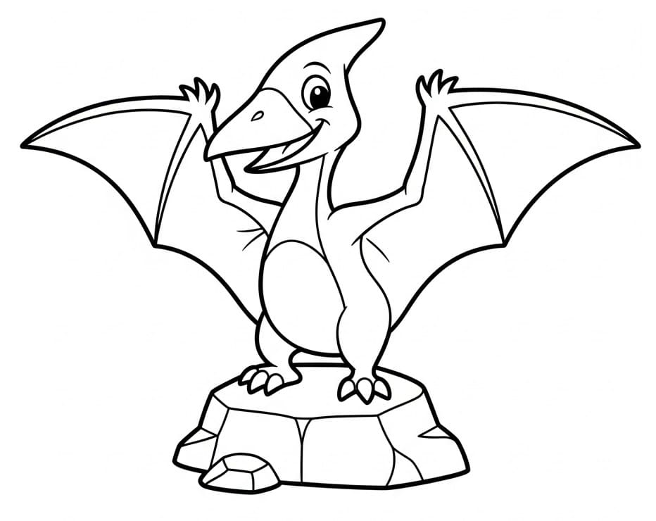 Målarbild En Bedårande Pterodactyl