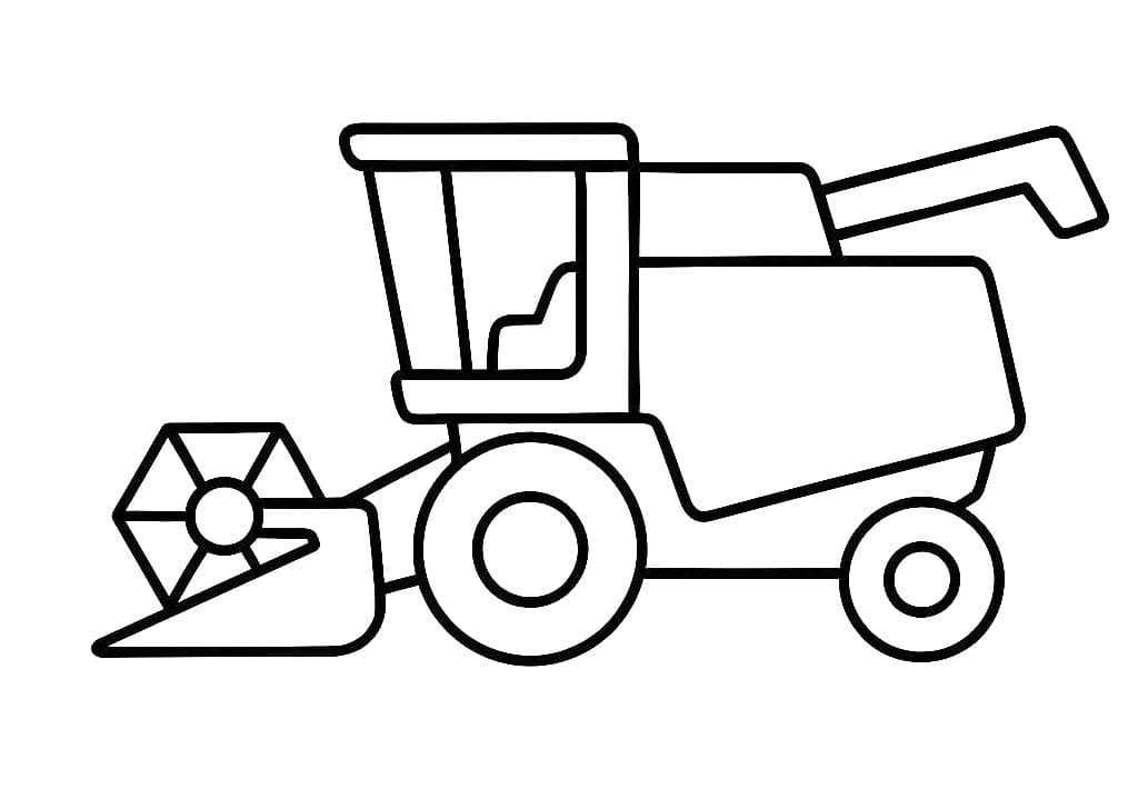 Målarbild En Enkel Skördetröska