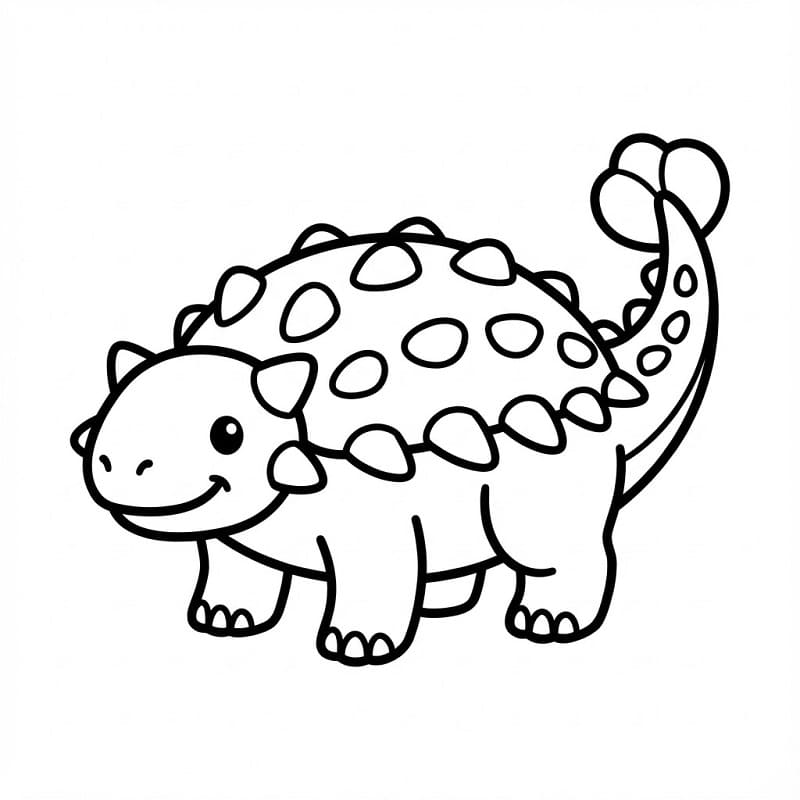 Målarbild En Söt Ankylosaurus