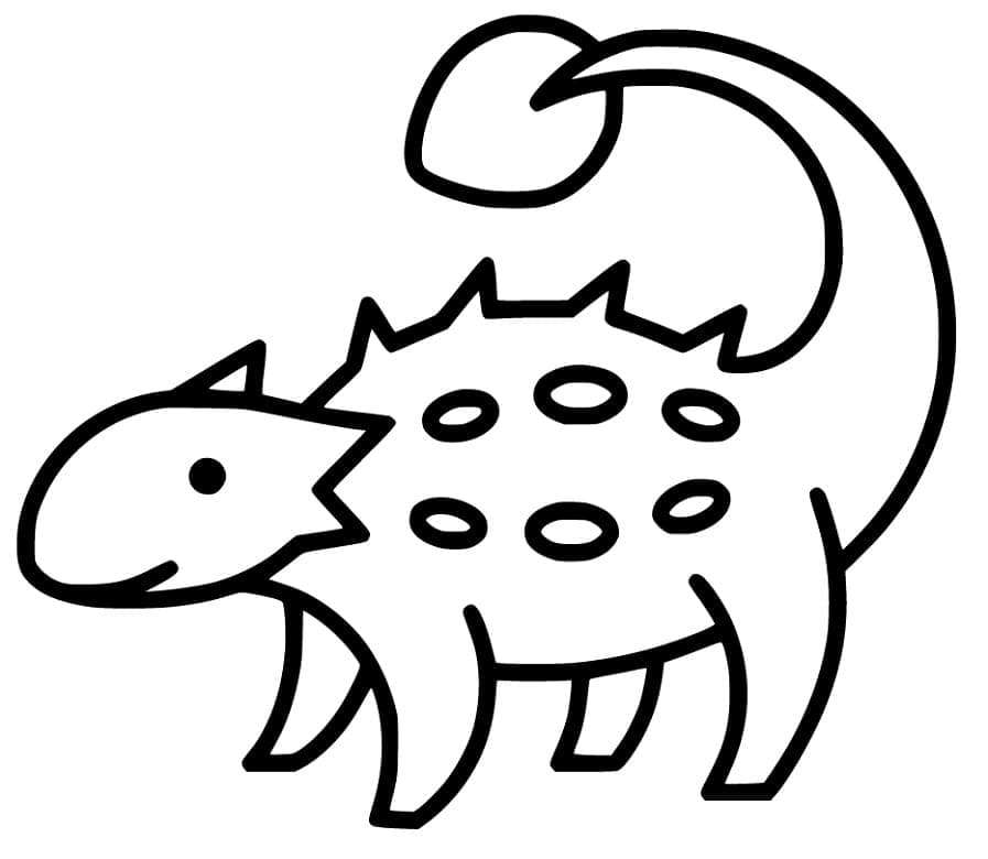 Målarbild Enkel Ankylosaurus