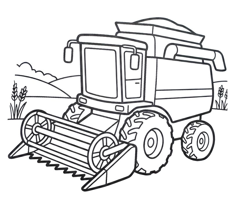 Målarbild Fantastisk skördetröska