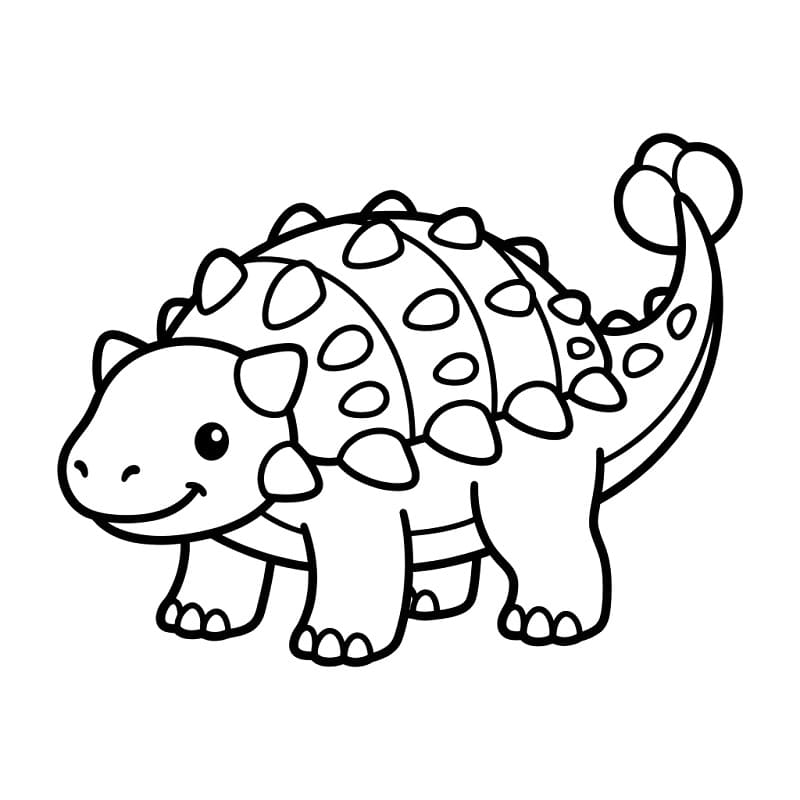 Målarbild Glad Ankylosaurus-dinosaurie