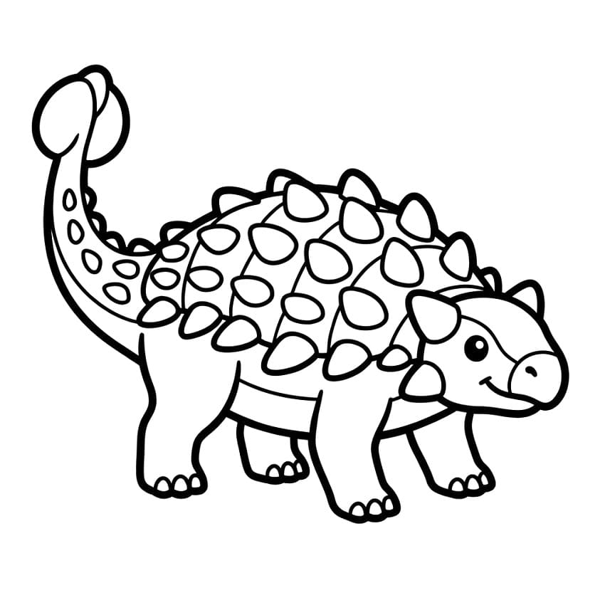 Målarbild Glad Ankylosaurus
