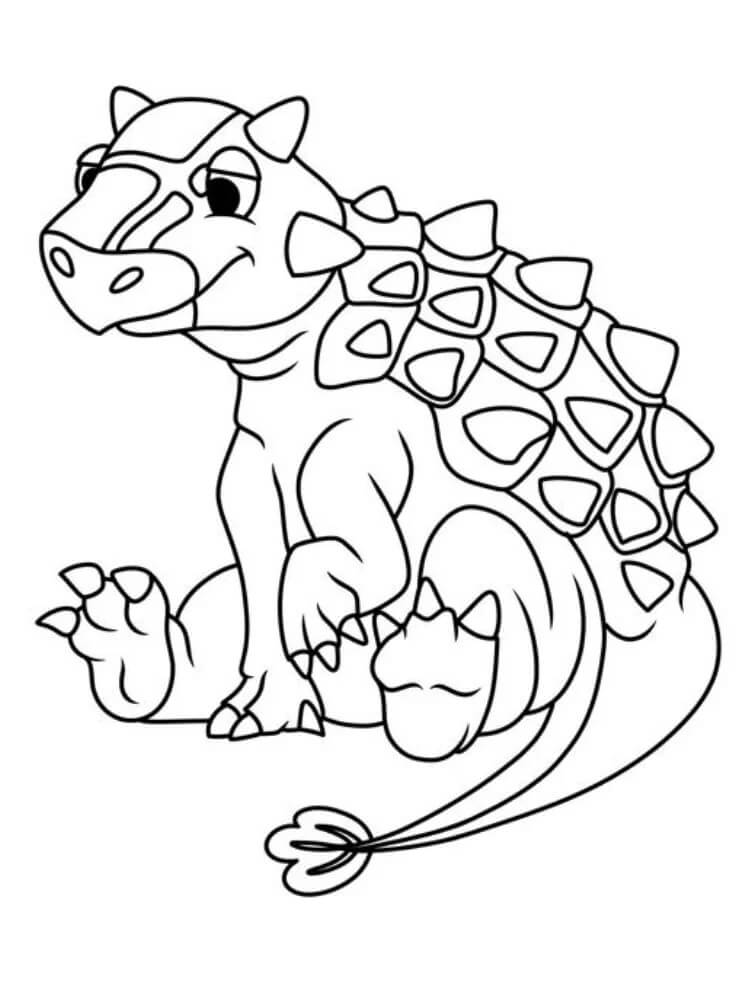 Målarbild Gratis Ankylosaurus