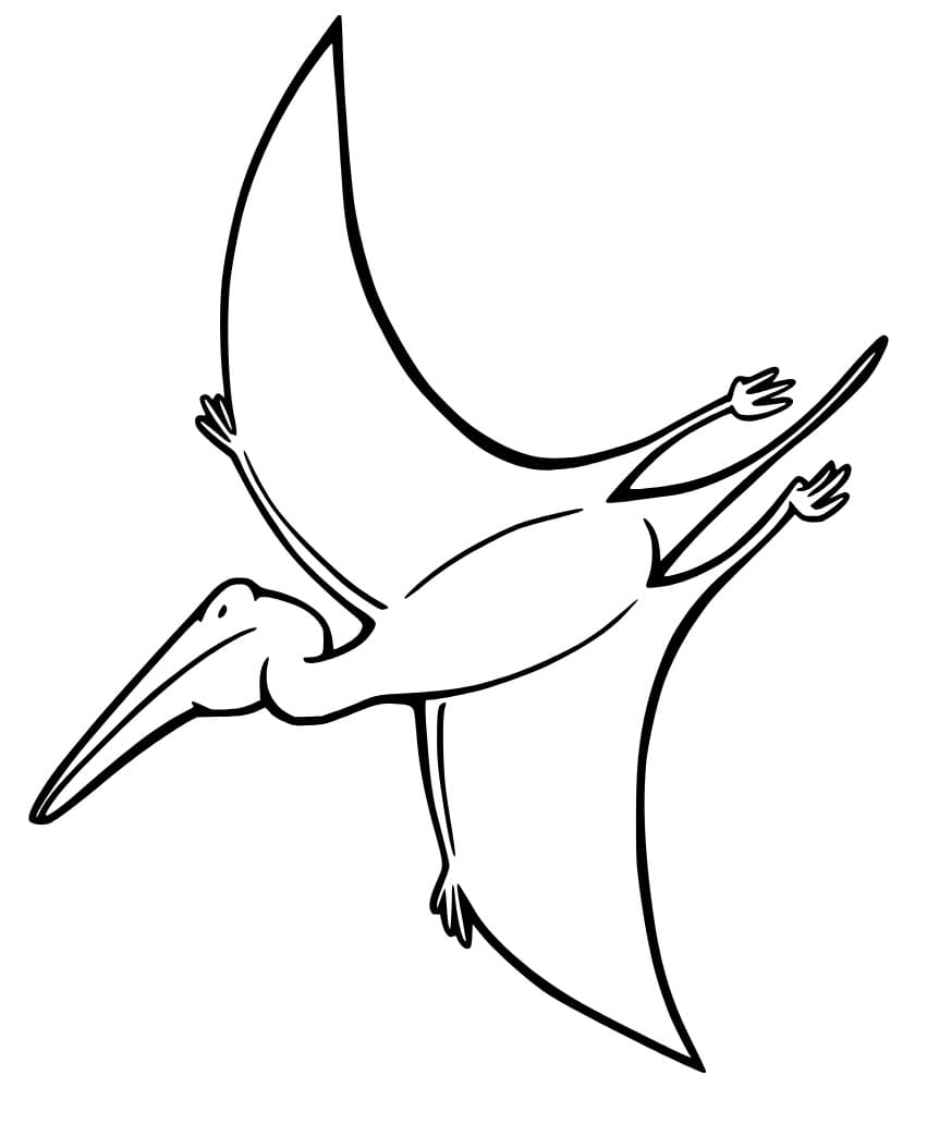 Målarbild Gratis Pterodactyl för Barn
