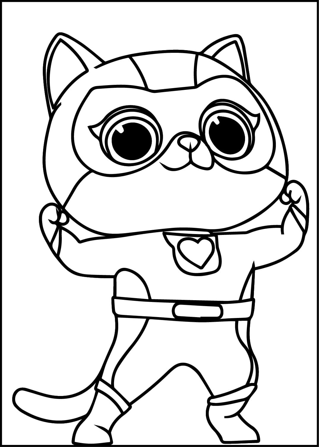 Målarbild Gratis Superkattungar för Barn