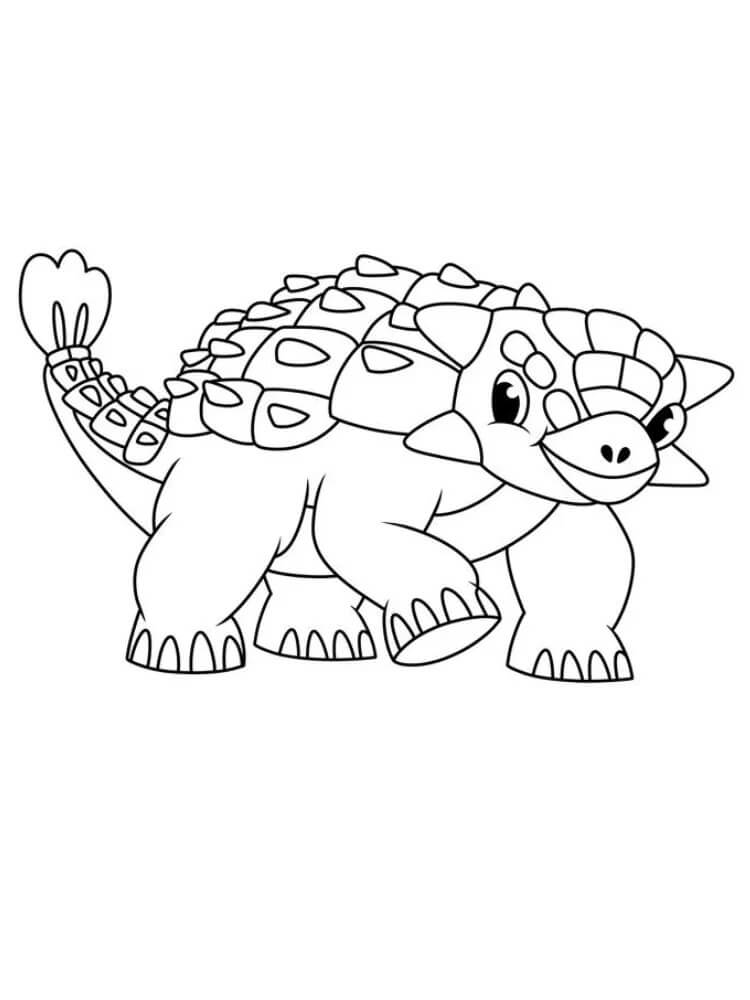Målarbild Leende Ankylosaurus