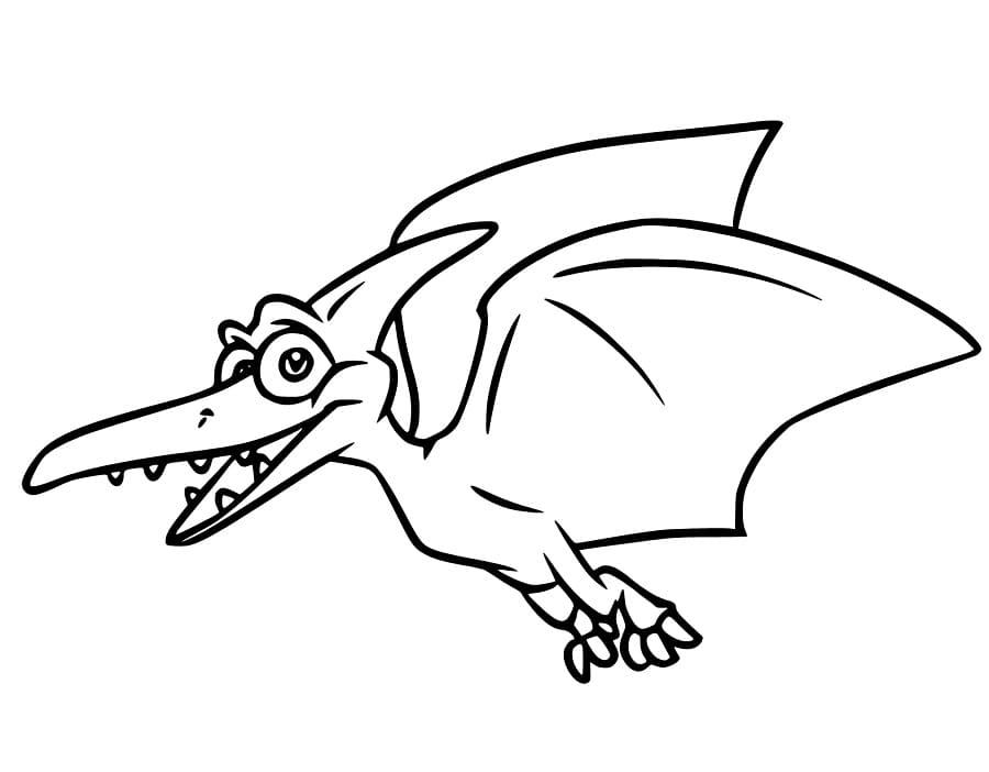 Målarbild Pterodactyl Gratis för Barn