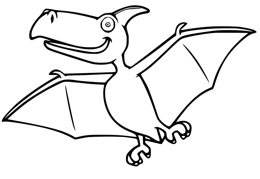 Målarbild Pterodactyl Utskrivbar för Barn