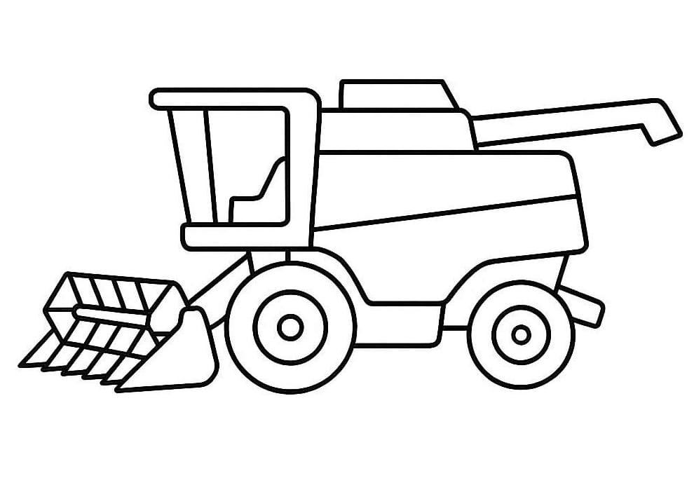 Målarbild Skördetröska Gratis Utskrivbar för Barn