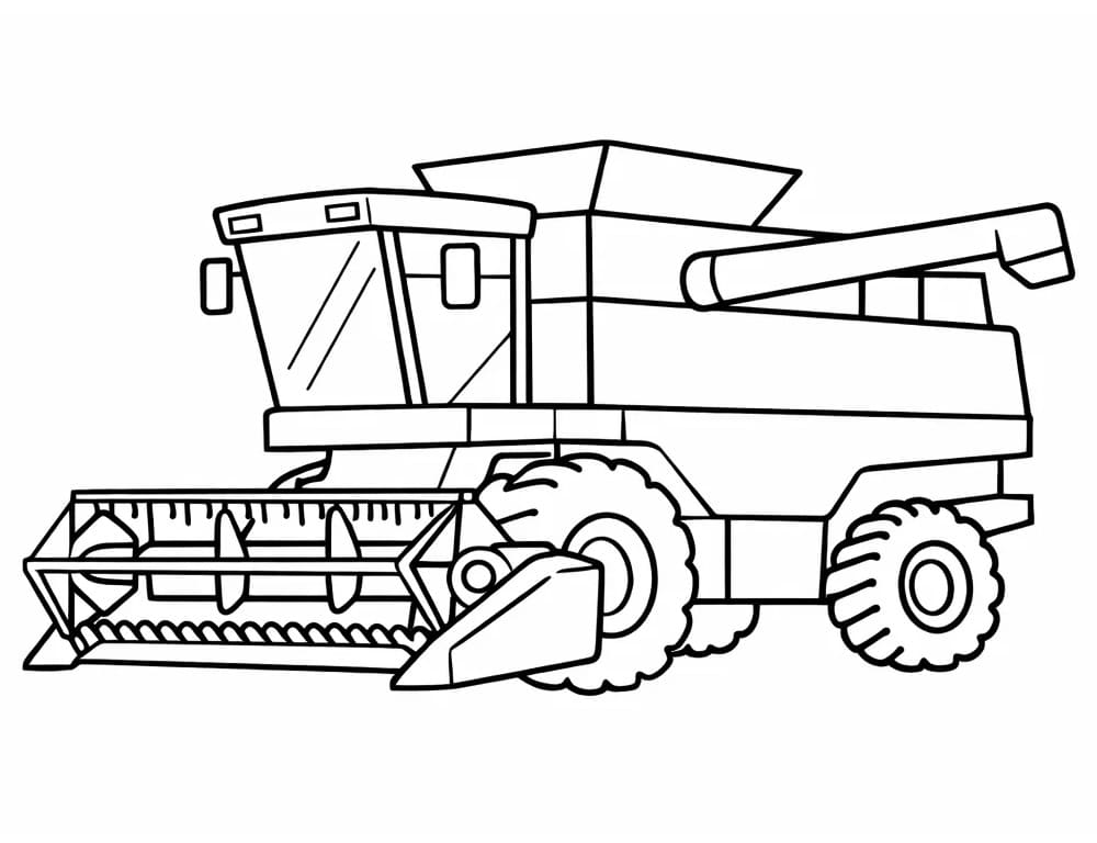 Målarbild Skördetröska Gratis Utskrivbar