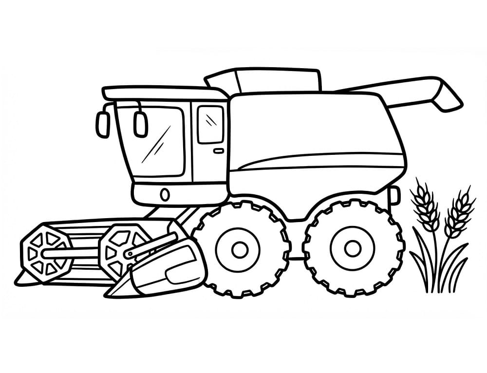Målarbild Skördetröska Gratis
