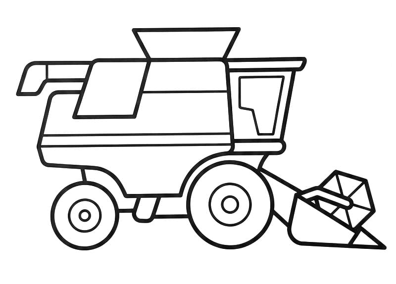 Målarbild Skördetröska Utskrivbar