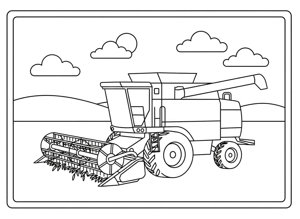 Målarbild Skördetröska för 2-åriga Barn