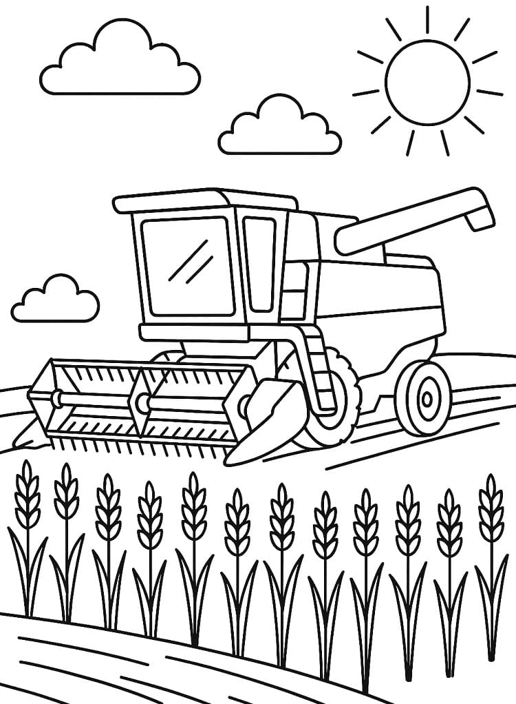 Målarbild Skördetröska för 3-åriga Barn