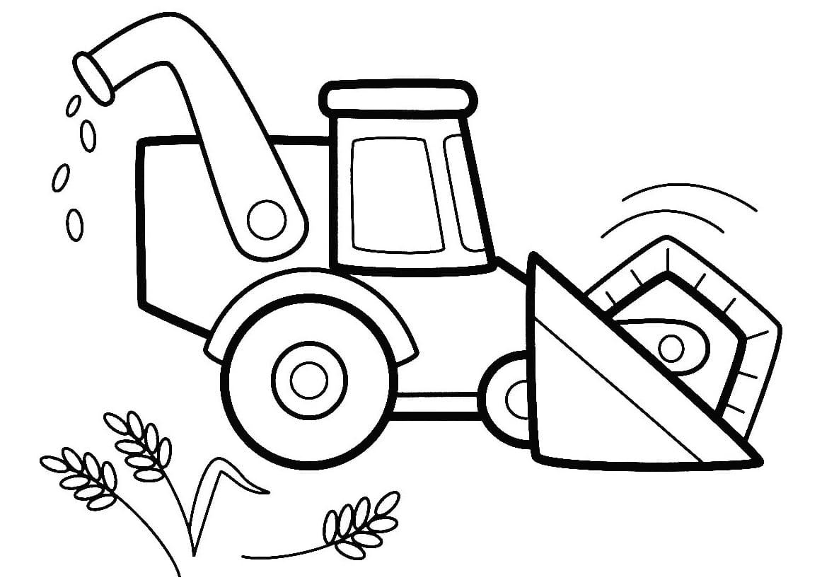 Målarbild Skördetröska för 5-åriga Barn