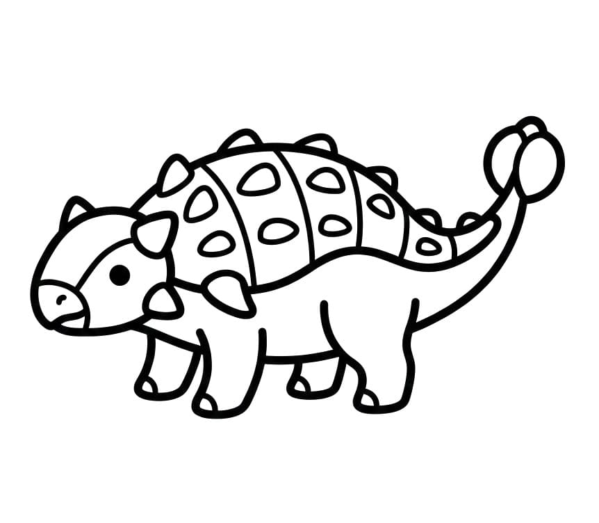 Målarbild Söt Ankylosaurus