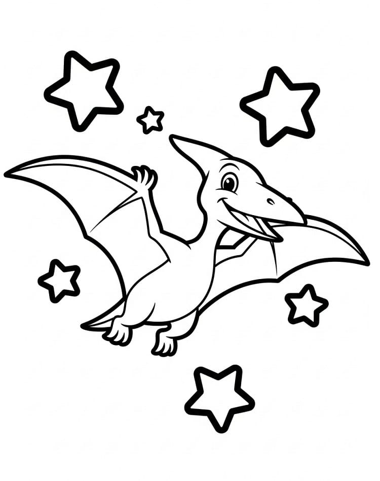 Målarbild Söt Pterodactyl