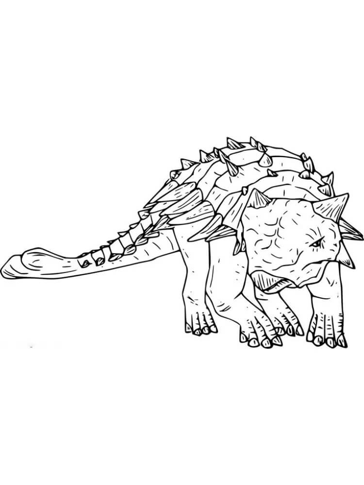 Målarbild Utskrivbar Ankylosaurus för Barn