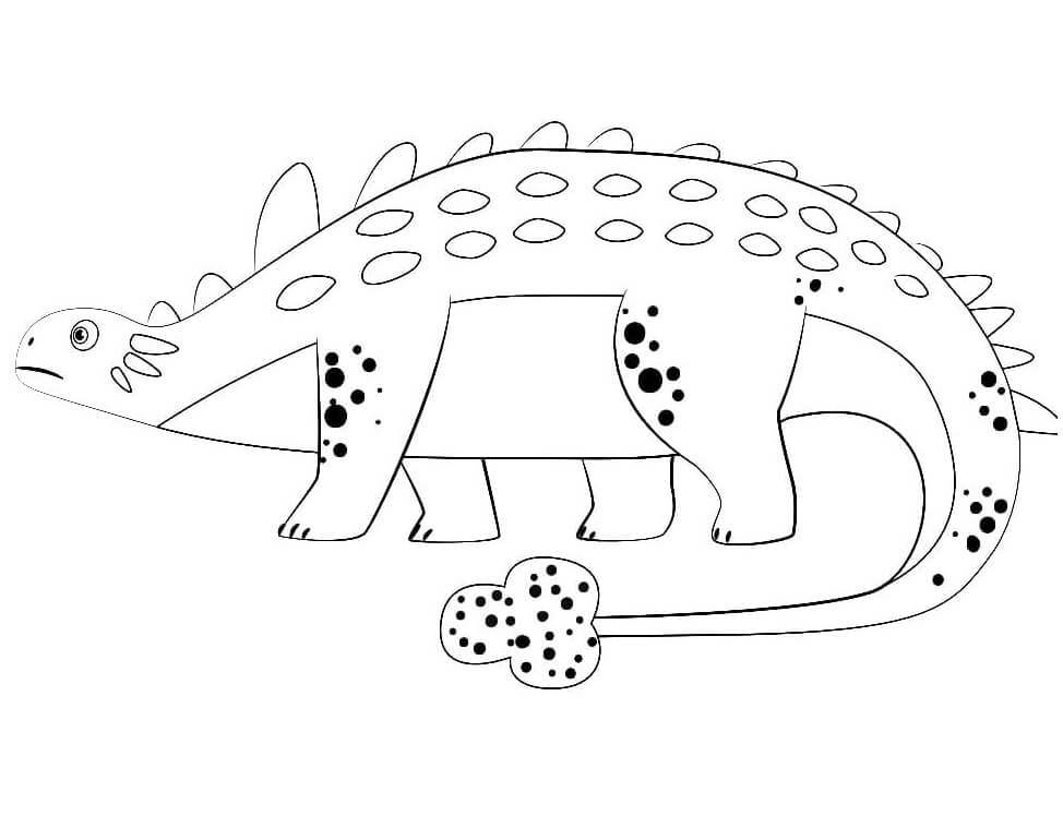Målarbild Utskrivbar Ankylosaurus