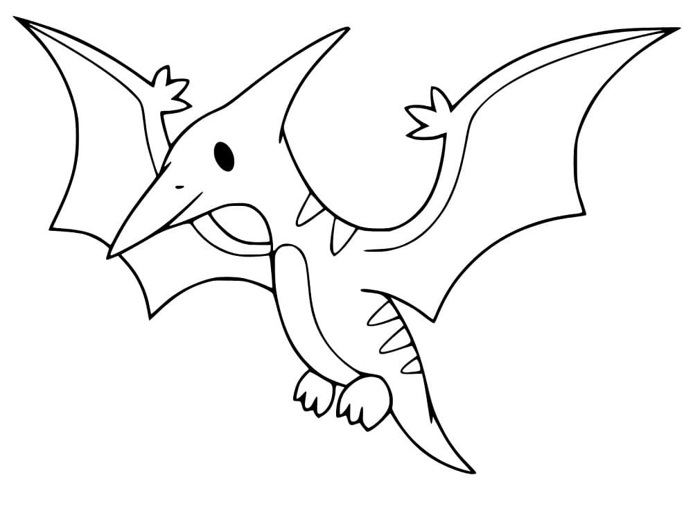 Målarbild Utskrivbar Pterodactyl för Barn