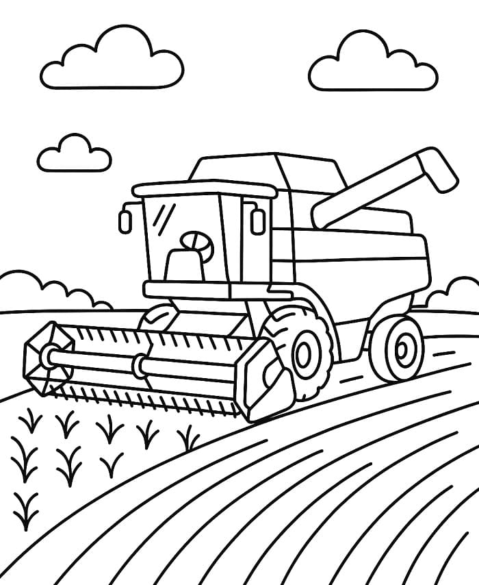 Målarbild Utskrivbar Skördetröska