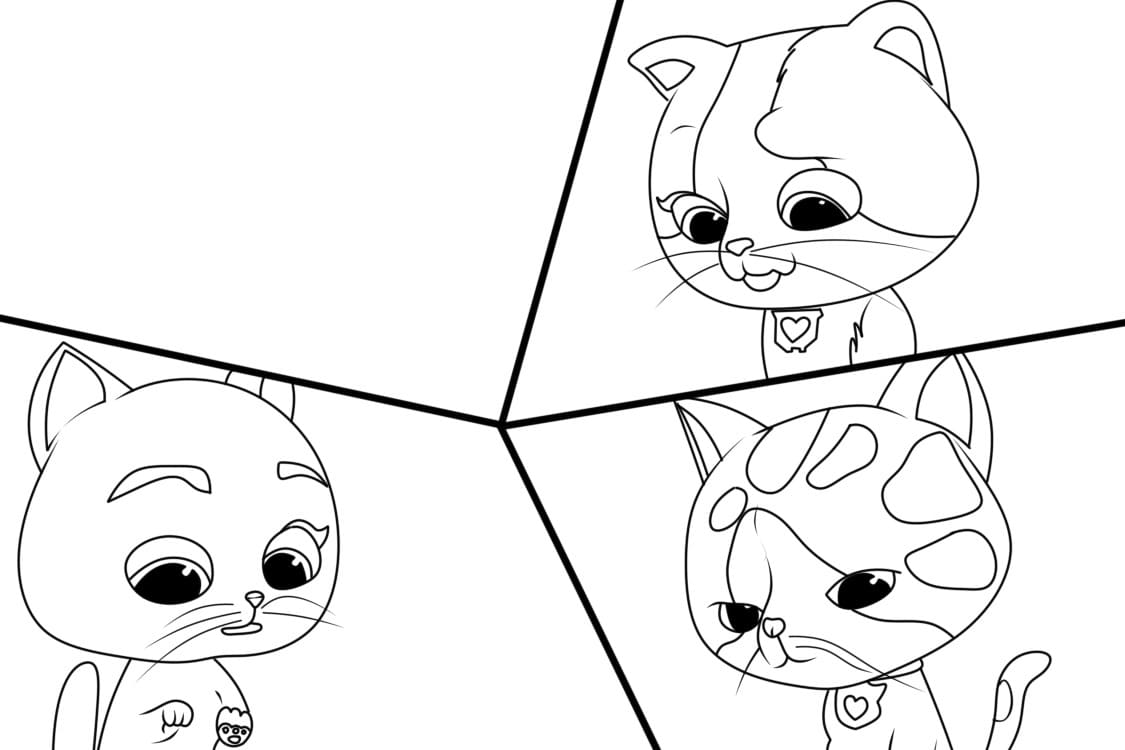 Målarbild Utskrivbar Superkattungar