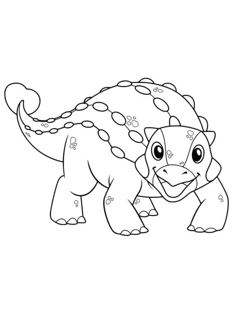 Målarbild Vänlig Ankylosaurus