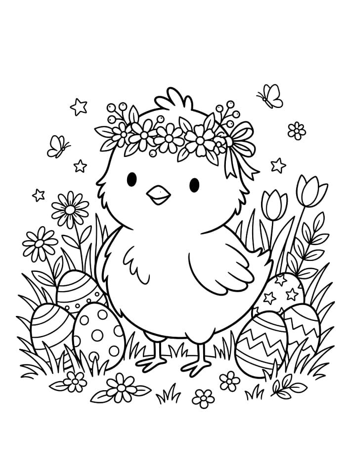 Målarbild Baby påsk kyckling
